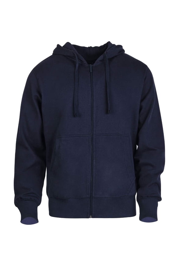 Men's Cotton Blend Lightweight Fleece Zip Up Hoodie Sweatshirt 3XL, Navy