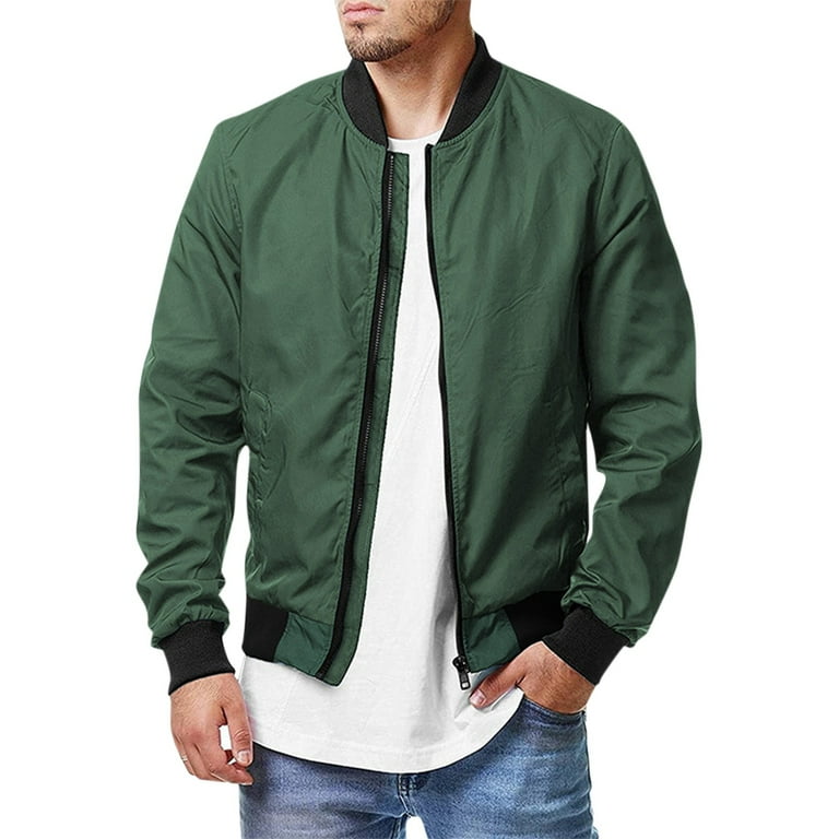Men's Lightweight Flight Bomber Jacket Spring Fall Causal