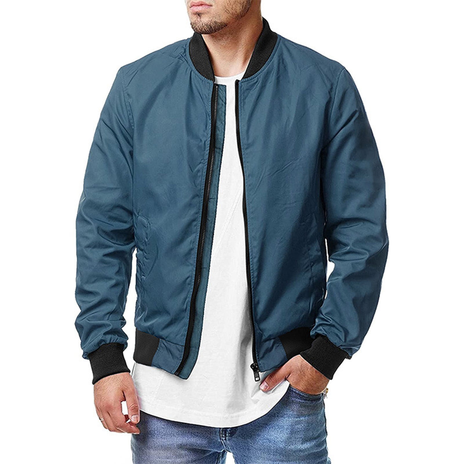 Blue green bomber jacket best sale