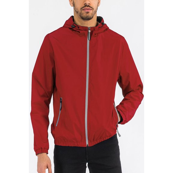 Men's Lightweight Full Zip Up Reflective Active Runners Jacket Casual Softshell Windbreaker Coat Outerwear