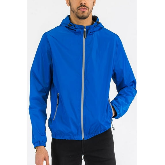 Men's Lightweight Full Zip Up Reflective Active Runners Jacket Casual Softshell Windbreaker Coat Outerwear