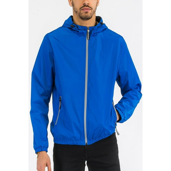 Men's Lightweight Full Zip Up Reflective Active Runners Jacket Casual Softshell Windbreaker Coat Outerwear