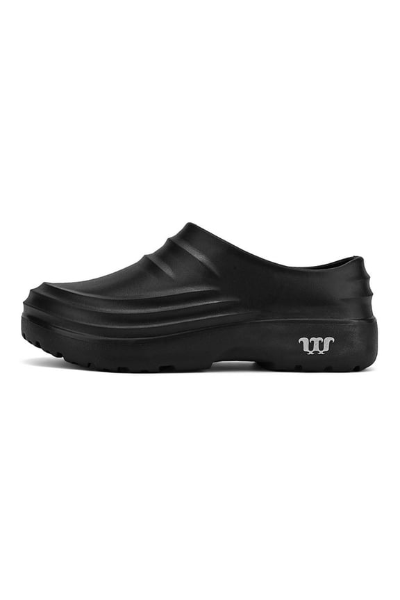 Men's Lightweight Garden Shoes Waterproof Non Slip Work Shoe for Kitchens Close Toe Sandals with Arch Support Black Size 10