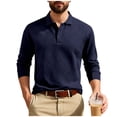 thumbnail image 1 of Men's Lightweight Geometric Texture Long Sleeve Knit Sweaters Quarter Button Solid Color Polo Pullover, 1 of 7