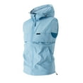 thumbnail image 1 of Men's Lightweight Golf Vest Running Hiking Workout Outerwear with Pockets Solid-Color Breathe Hoodies, 1 of 2