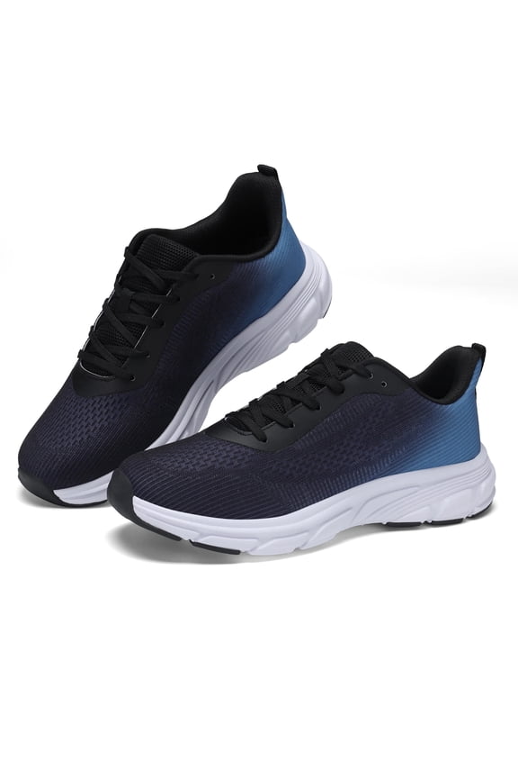 Men's Lightweight Gradient Knit Sneakers, Stylish Breathable Athletic Shoes (Casual and versatile）