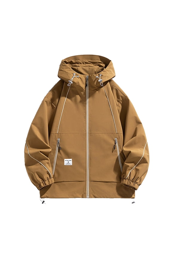 Men's Lightweight Hardshell Jacket Windproof Outdoor Sports Hooded Casual Jacket for Hiking Travel