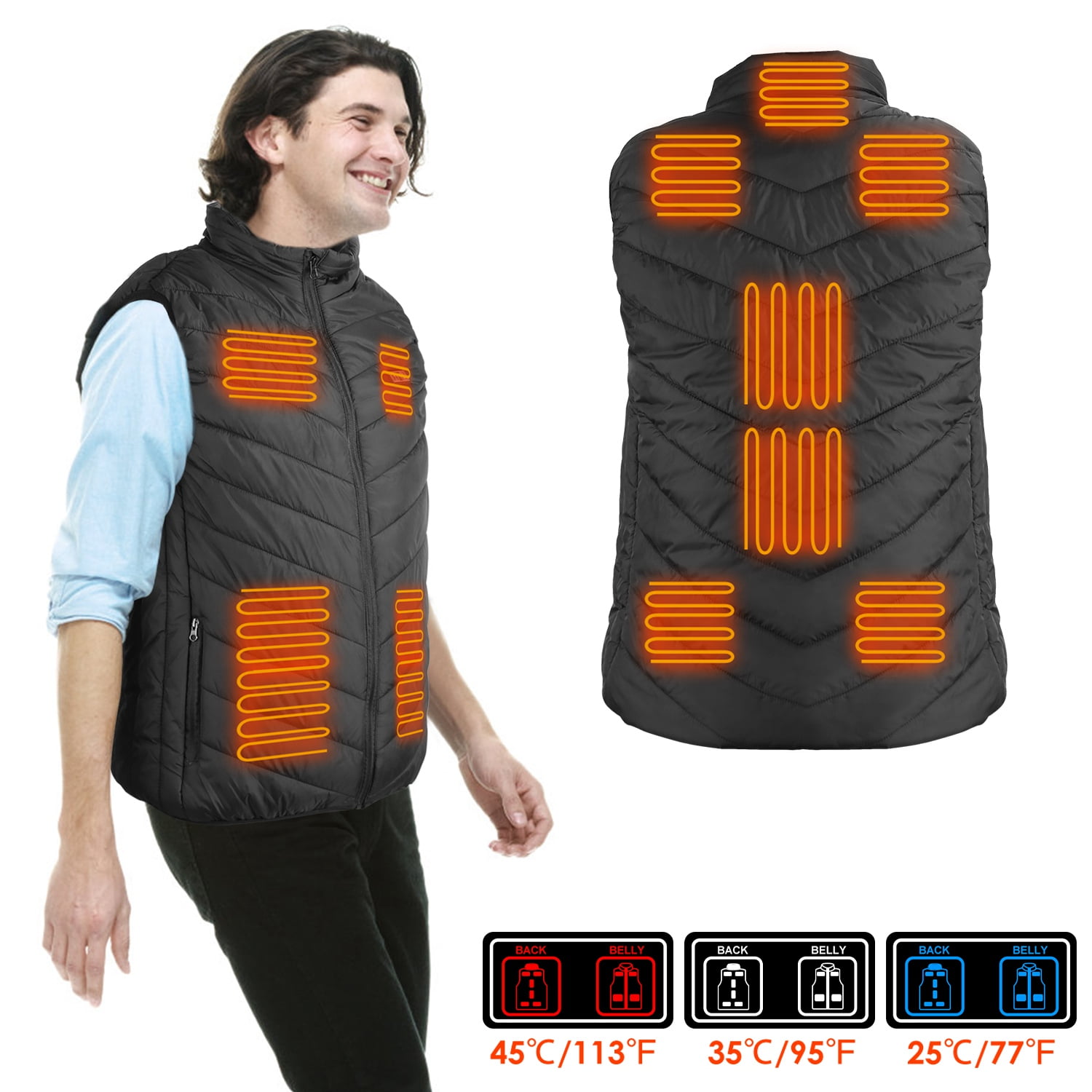Men's Lightweight Heated Vest, iMounTEK Carbon Fiber Coat for Winter