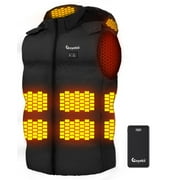 EOYEKLI Men's Lightweight Heated Vest with Detachable Hood - Includes 7.4V 16000mAh Battery Pack (Black,S)