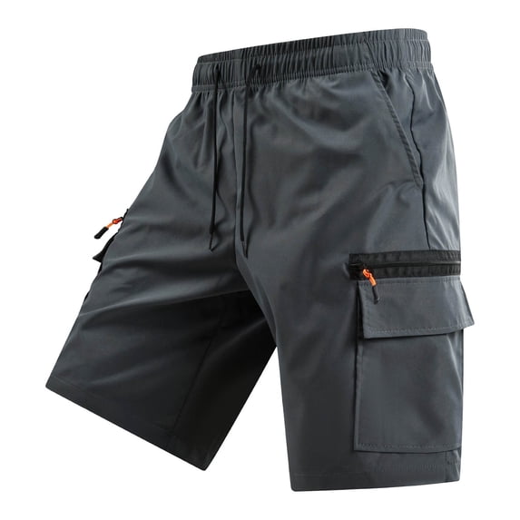 Men's Lightweight Hiking Cargo Shorts Quick Dry Athletic Shorts Camping Travel Golf Zipper Pockets Big and Tall Size S-3XL Gray