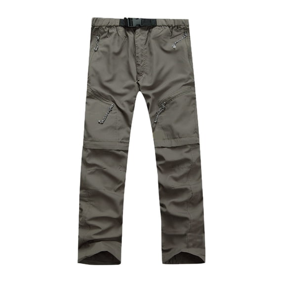 Men's Lightweight Hiking Pants Waterproof Quick-Dry Travel Fishing Work Outdoor Pants Detachable Convertible Multi-Pocket Trousers