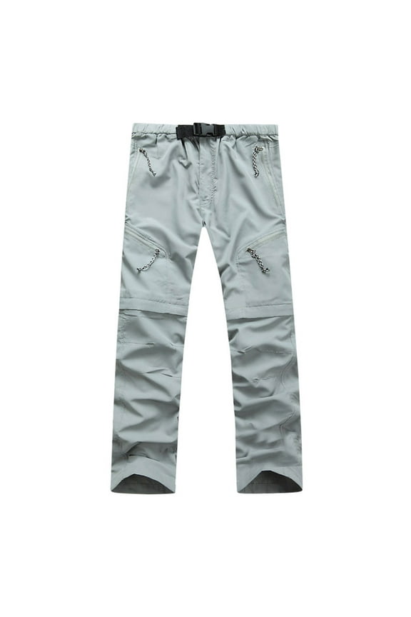 Men's Lightweight Hiking Pants Waterproof Quick-Dry Travel Fishing Work Outdoor Pants Detachable Convertible Multi-Pocket Trousers