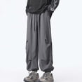 thumbnail image 1 of Men's Lightweight Hiking Travel Pants QuickDry Drawstring Waist Breathable Pants for Summer Loose Fit Techwear for Travel Beach Plus Size, 1 of 9