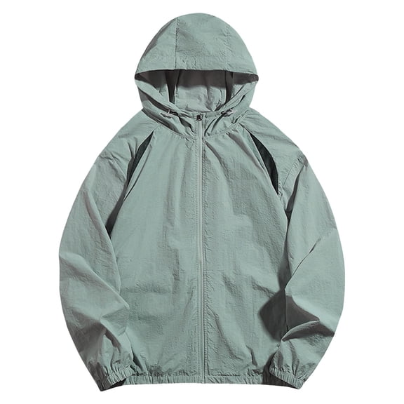 Men's Lightweight Hooded Casual Jacket Outdoor Sunscreen Windbreaker Breathable Comfortable Coat for Daily Wear