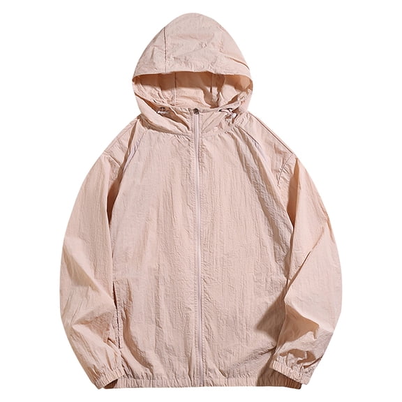 Men's Lightweight Hooded Casual Jacket Outdoor Sunscreen Windbreaker Breathable Comfortable Coat for Daily Wear