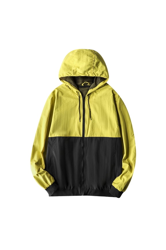 Men's Lightweight Hooded Jacket Autumn Casual Loose Fit Breathable Flight Suit Thin Coat for Outdoor Travel