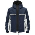thumbnail image 1 of Men's Lightweight Hooded Jacket, Windproof and Waterproof Outdoor Sports Casual Windbreaker Dark Blue XS, 1 of 7