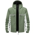 thumbnail image 1 of Men's Lightweight Hooded Jacket, Windproof and Waterproof Outdoor Sports Casual Windbreaker Green XS, 1 of 2
