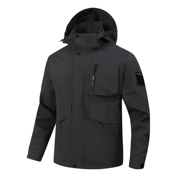 Men's Lightweight Hooded Jacket for Spring Fall Outdoor Activities Windproof Hardshell Casual Coat
