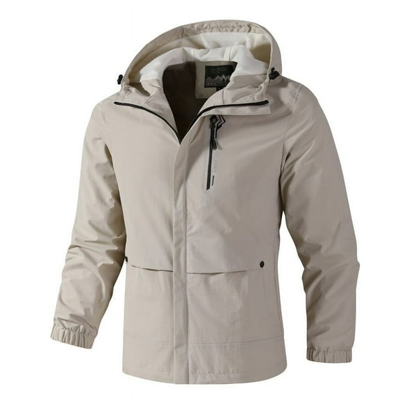 Men's Lightweight Hooded Jacket for Spring Fall Outdoor Activities Windproof Hardshell Casual Coat