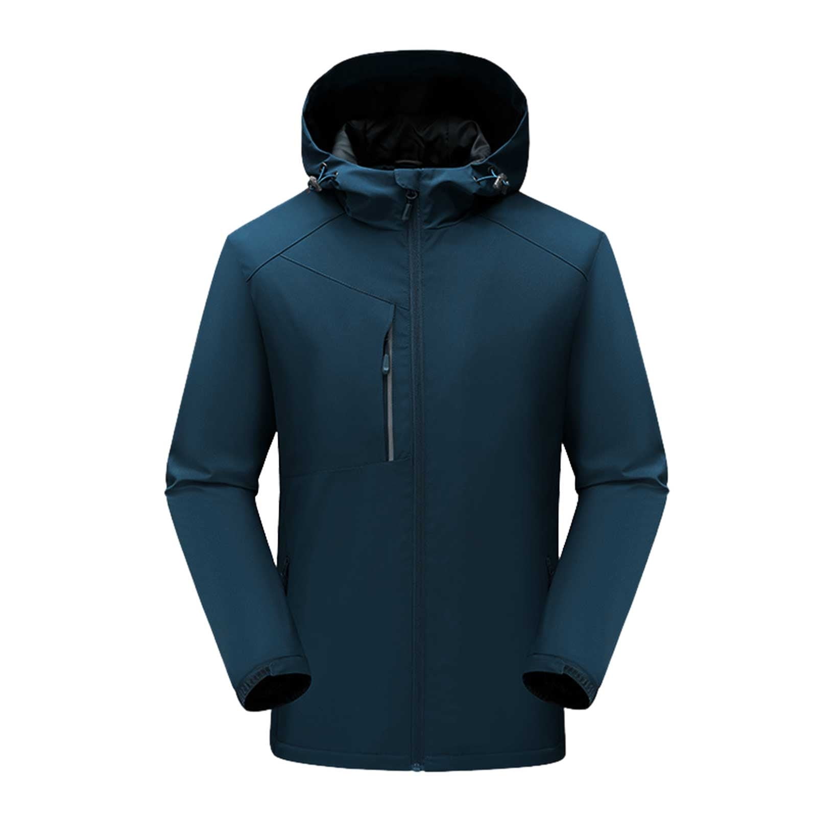 Men's Lightweight Hooded Rain Jacket Outdoor Raincoat Jacket for Hiking