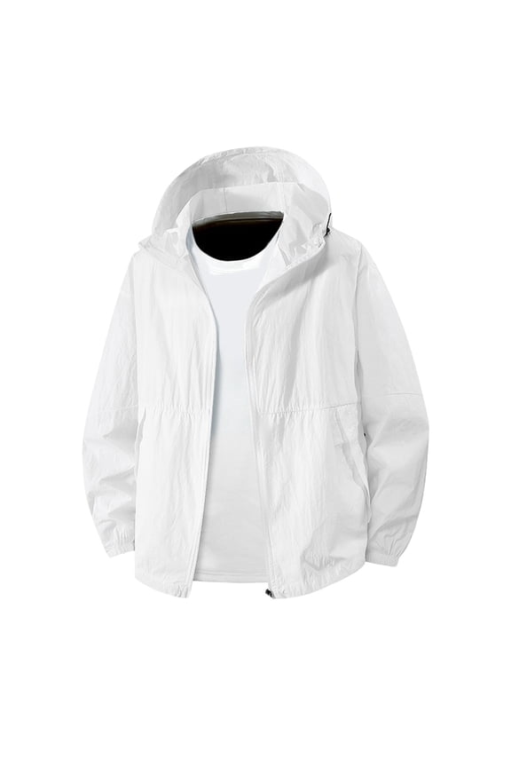 Men's Lightweight Hooded Sun Protective Jacket Loose Fit Outdoor Summer Casual Wear With Blocking Technology