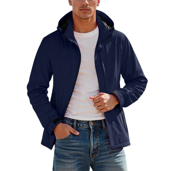 Men's Lightweight Hooded Windbreaker Jacket For Outdoor Activities Breathable Relaxed Fit Casual Coat Everyday Wear
