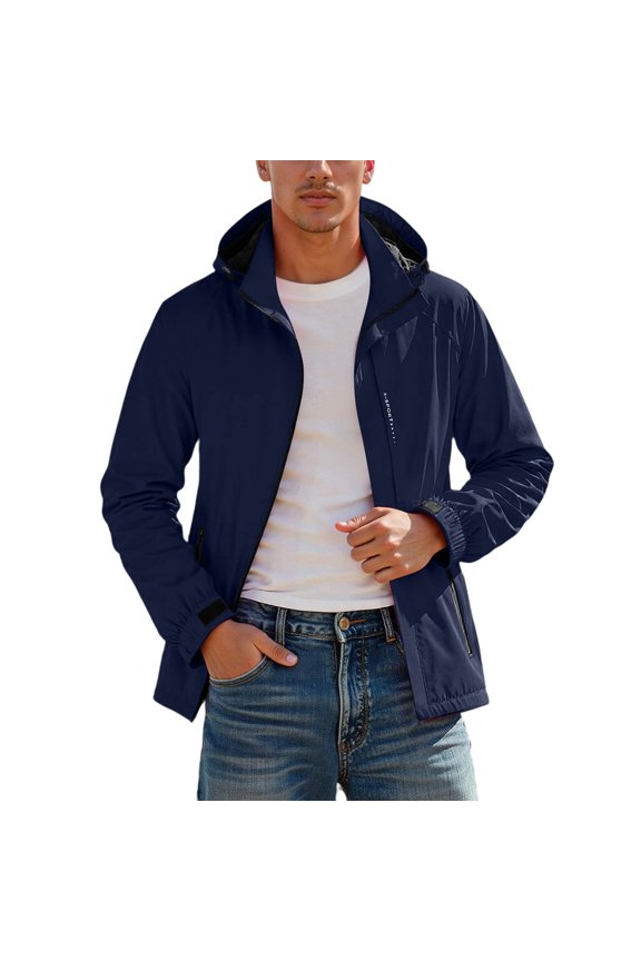 Men's Lightweight Hooded Windbreaker Jacket For Outdoor Activities Breathable Relaxed Fit Casual Coat Everyday Wear