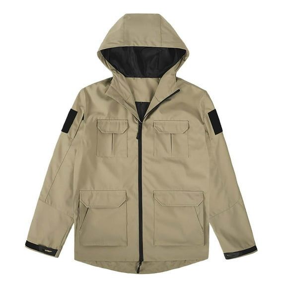 Men's Lightweight Hooded Windbreaker Jacket for Outdoor Activities and Casual Wear with Zippered Pockets