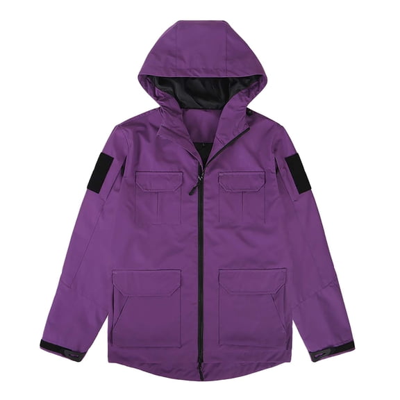 Men's Lightweight Hooded Windbreaker Jacket for Outdoor Activities and Casual Wear with Zippered Pockets