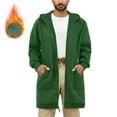 thumbnail image 1 of Men's Lightweight Hoodies with Pocket Comfy Linen Blend Spring Fall Tops Button Drawstring Pullover Sweatshirt (3XL, Army Green), 1 of 7