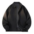 thumbnail image 1 of Men's Lightweight Jacket Casual Pocket Long Sleeve Zipper Coat Flip Collar Design for Everyday Wear, 1 of 5