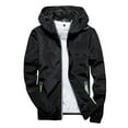 thumbnail image 1 of Men's Lightweight Jacket Casual Spring Fall Windbreaker Bomber Reflective Zip Up Plus Size Bomber Coat with Pockets, 1 of 5