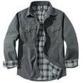 thumbnail image 1 of Men's Lightweight Jacket Outerwear Long Sleeve Snap Button Plaid Western Denim Flannel Lined Shirt Jacket, 1 of 5