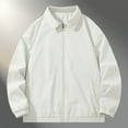 thumbnail image 1 of Men's Lightweight Jacket Zip Up Casual Windbreaker Spring and Autumn Outdoor Sportswear with Pockets White XXXL, 1 of 7