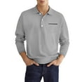 thumbnail image 1 of Men's Lightweight Jackets Casual Turndown Button Solid Pullover Blouse Dark Gray XL, 1 of 4