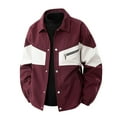 thumbnail image 1 of Men's Lightweight Jackets Fashion Button Color Block Turndown Collar Jackets Light Casual Loose Fit Coat with Pockets, 1 of 5