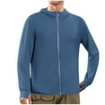 thumbnail image 1 of Men's Lightweight Jackets Sun Protection Plus Size Full Zip Long Sleeve Hooded Big & Tall Coat for Men Summer Outwear Athletic Jackets with Pockets Blue M, 1 of 6