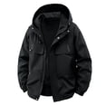 thumbnail image 1 of Men's Lightweight Jackets Waterproof Hooded Casual Windbreaker Jacket With Multiple Zippers Large Cargo Pockets Fall Winter Athletic Outerwear, 1 of 6