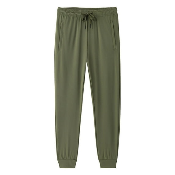 Men's Lightweight Jogger Pants Zipper Pockets Quick Dry Stretch Trousers Running Athletic Hiking Drawstring Long Pants