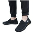 thumbnail image 1 of Men's Lightweight Knit Running Shoes Breathable Slip On Sneakers Casual Shoes Non Slip Soft Sole Walking Shoes Black Size 9.5, 1 of 5