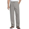 thumbnail image 1 of Men's Lightweight Linen Pants - Elastic Drawstring Waist, Casual Breathable Beach & Travel Trousers for Summer, 1 of 8
