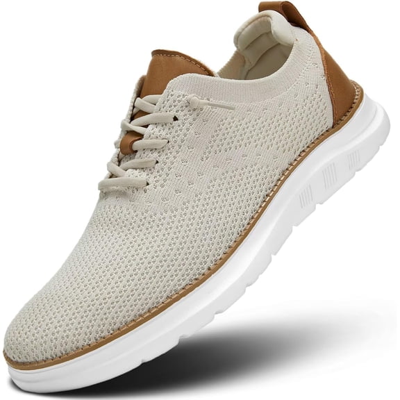 Men's Lightweight Mesh Lace-Up Sneakers Casual Walking and Driving Shoes Breathable Comfort Oxfords