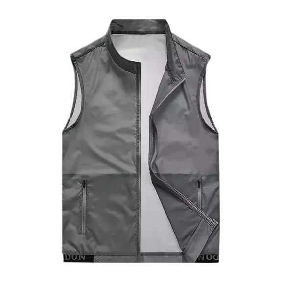 Men's Lightweight Mesh Vest Sleeveless Breathable Windproof Jacket for Outdoor Running Cycling Travel Casual Wear Men's Loose Fit Shirt Summer Oversized Button Tee