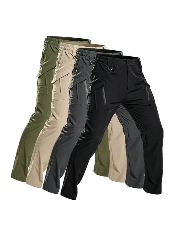 Men's Lightweight Multi Pocket Cargo Pants Stretch Hiking Outdoor Trousers S-XXL