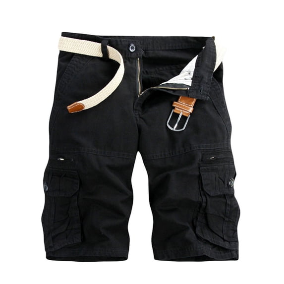 Men's Lightweight Multi Pocket Cotton Casual Cargo Shorts,Outdoor Twill Camo Shorts with Zipper Pockets