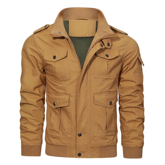 Men's Lightweight Outdoor Jacket Windbreaker Slim Fit Athletic Casual Workwear Coat with Pockets