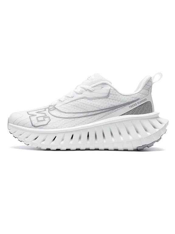 Men's Lightweight Outdoor Running Shoes - Non-Slip Grip, Breathable Athletic Sneakers with Cushioned MD/Rubber Sole for Hiking, Gym, Jogging - All-Day Comfort - Green/White Colorway - Extended Sizes