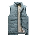 thumbnail image 1 of Men's Lightweight Packable Insulated Puffer Vest Outerwear Sleeveless Full Zipper Vests Quilted Down Water-Resistant Windproof Down Jacket Stand Collar Winter Puffy Insulated Streetwear,Blue M, 1 of 3