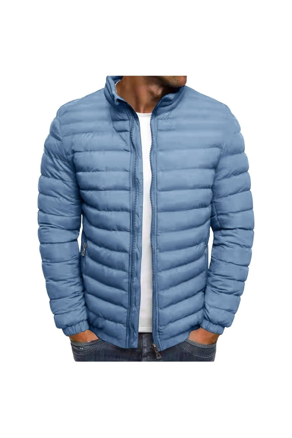 Men's Lightweight Packable Puffer Jacket Warm Winter Down Alternative Insulated Coat for Snow Ski Travel